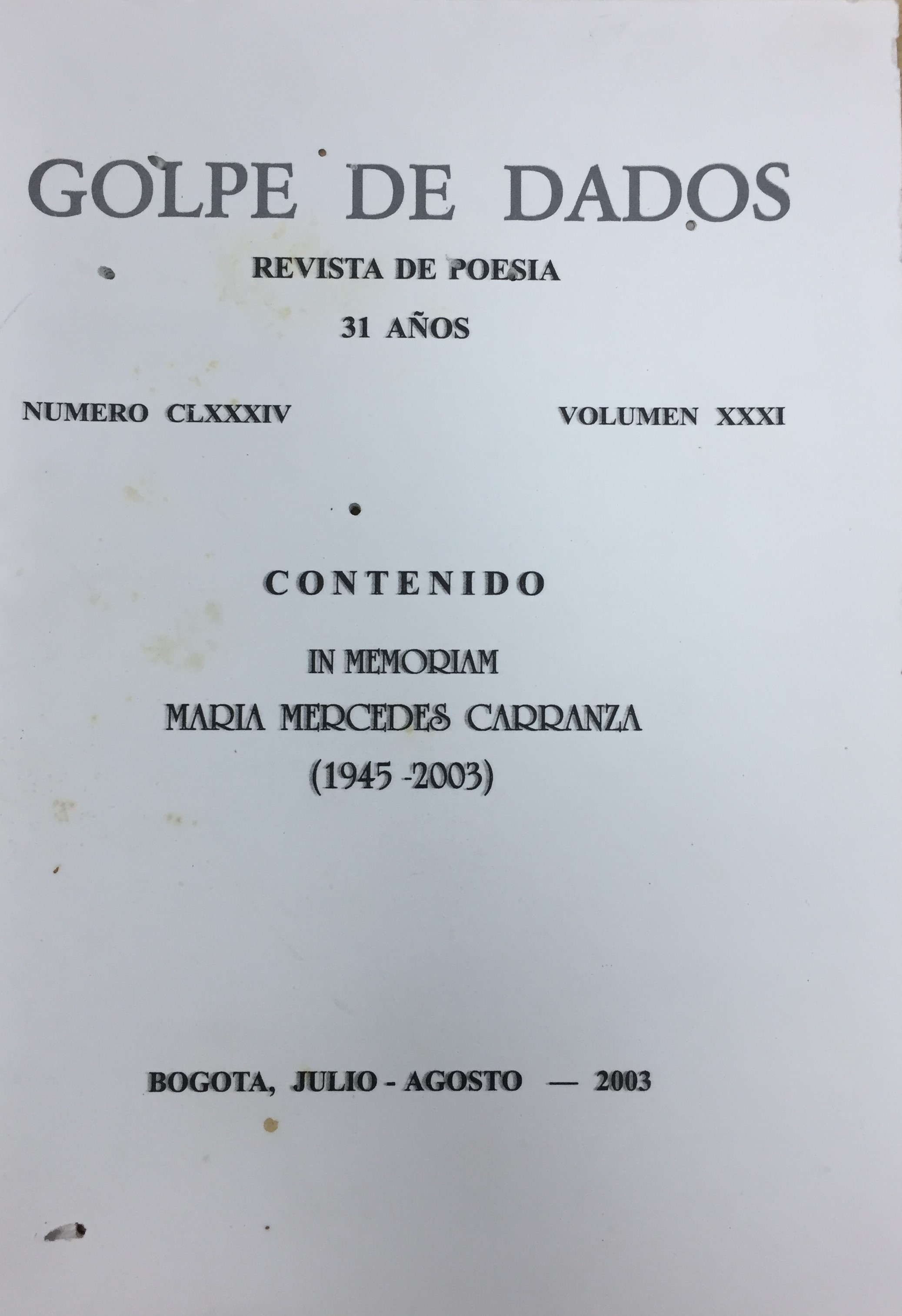 Golpe de dados N°184